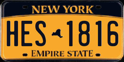 NY license plate HES1816