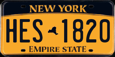 NY license plate HES1820
