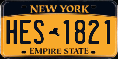 NY license plate HES1821