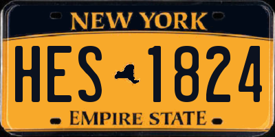 NY license plate HES1824