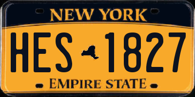 NY license plate HES1827