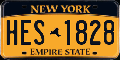 NY license plate HES1828