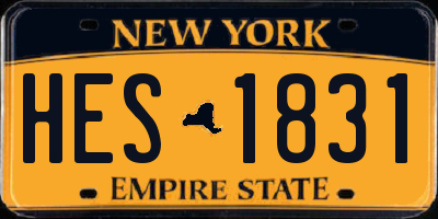 NY license plate HES1831
