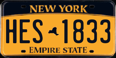 NY license plate HES1833