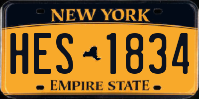 NY license plate HES1834
