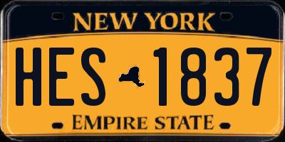 NY license plate HES1837