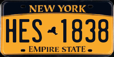 NY license plate HES1838