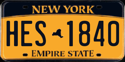 NY license plate HES1840
