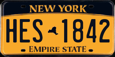NY license plate HES1842