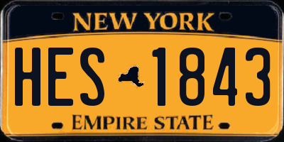 NY license plate HES1843