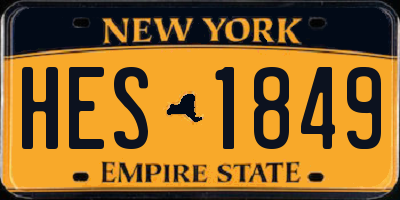 NY license plate HES1849