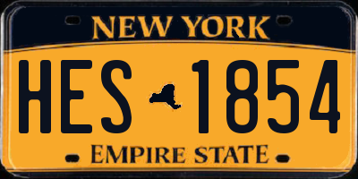 NY license plate HES1854