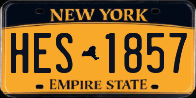 NY license plate HES1857