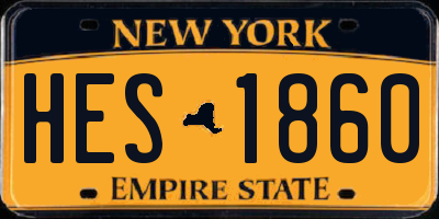 NY license plate HES1860