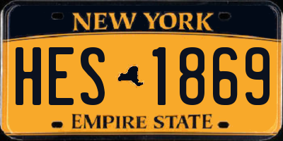 NY license plate HES1869