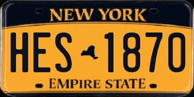 NY license plate HES1870