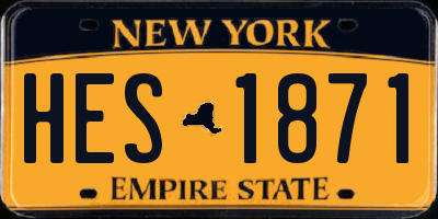 NY license plate HES1871