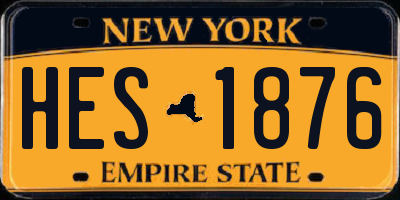 NY license plate HES1876