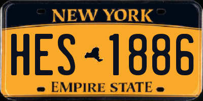 NY license plate HES1886