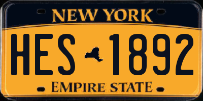 NY license plate HES1892