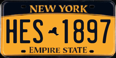 NY license plate HES1897
