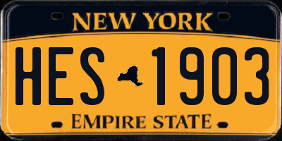 NY license plate HES1903