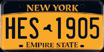 NY license plate HES1905