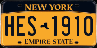 NY license plate HES1910