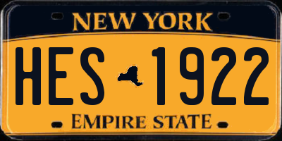NY license plate HES1922