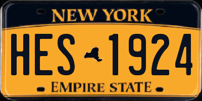 NY license plate HES1924