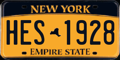 NY license plate HES1928