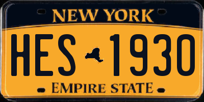NY license plate HES1930