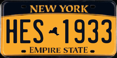 NY license plate HES1933