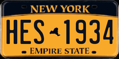 NY license plate HES1934