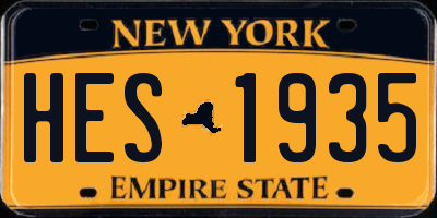 NY license plate HES1935
