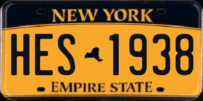 NY license plate HES1938