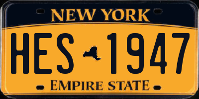 NY license plate HES1947