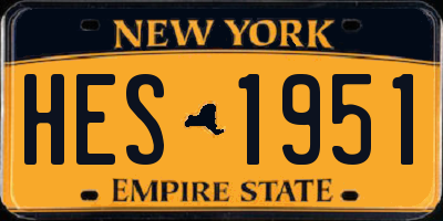NY license plate HES1951