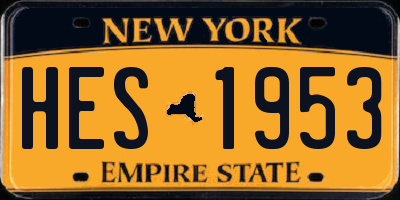 NY license plate HES1953