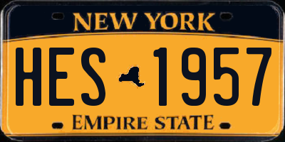 NY license plate HES1957