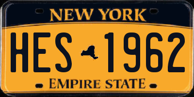 NY license plate HES1962