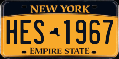 NY license plate HES1967