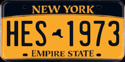 NY license plate HES1973