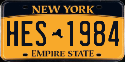 NY license plate HES1984