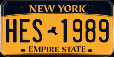 NY license plate HES1989