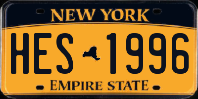 NY license plate HES1996