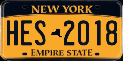 NY license plate HES2018
