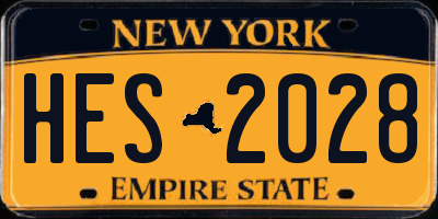NY license plate HES2028