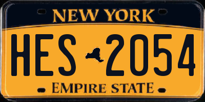 NY license plate HES2054