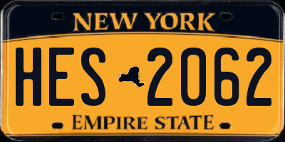 NY license plate HES2062